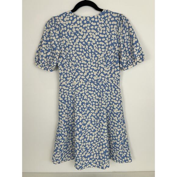 Uniqlo Babydoll Light Blue Fit and Flare Dress Printed Short Sleeve Women's XS - Picture 5 of 11